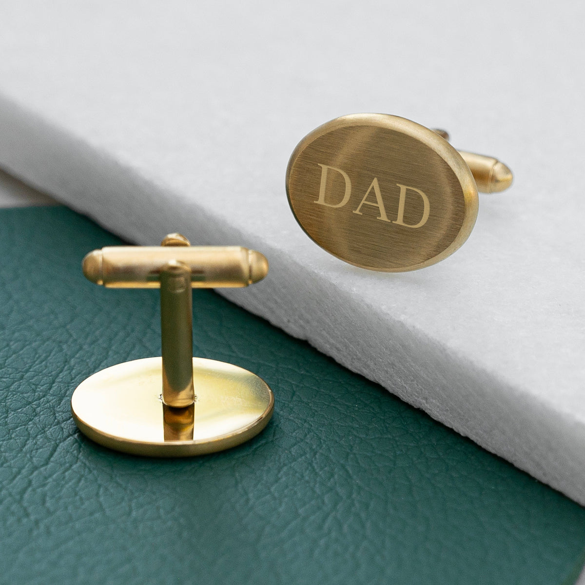 Personalised Gold Oval Cufflinks, gold-plated oval cufflinks – photo 2 of 12
