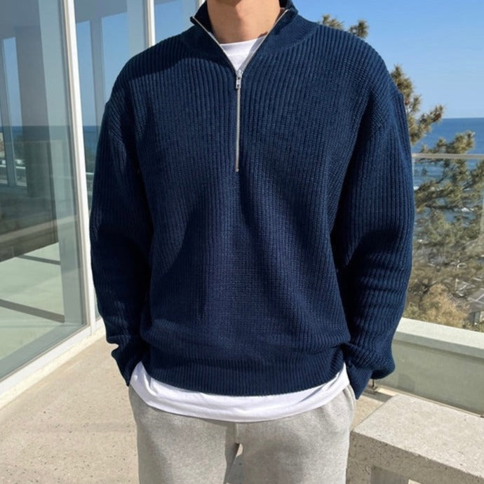 OLD MONEY Half-Zip Sweater