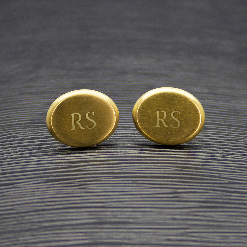 Personalised Gold Oval Cufflinks, gold-plated oval cufflinks – photo 7 of 12