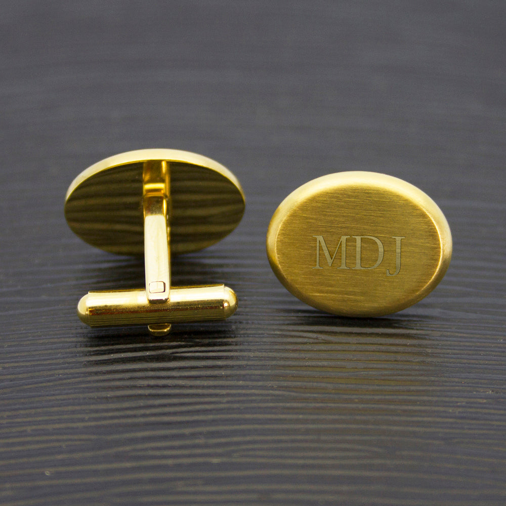 Personalised Gold Oval Cufflinks, gold-plated oval cufflinks – photo 11 of 12
