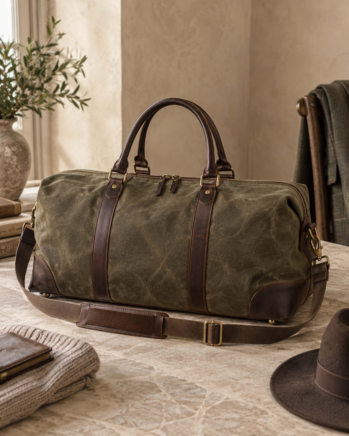 The Goodwood Canvas and Leather Weekender Bag — NORTH & CO.