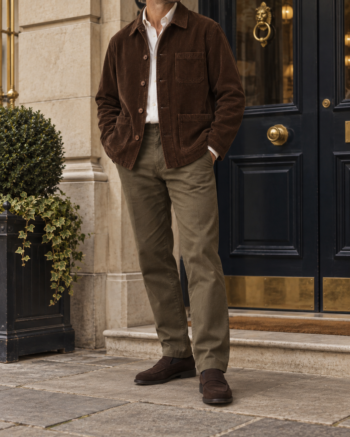 The Hampshire Corduroy Chore Jacket — Hotel setting