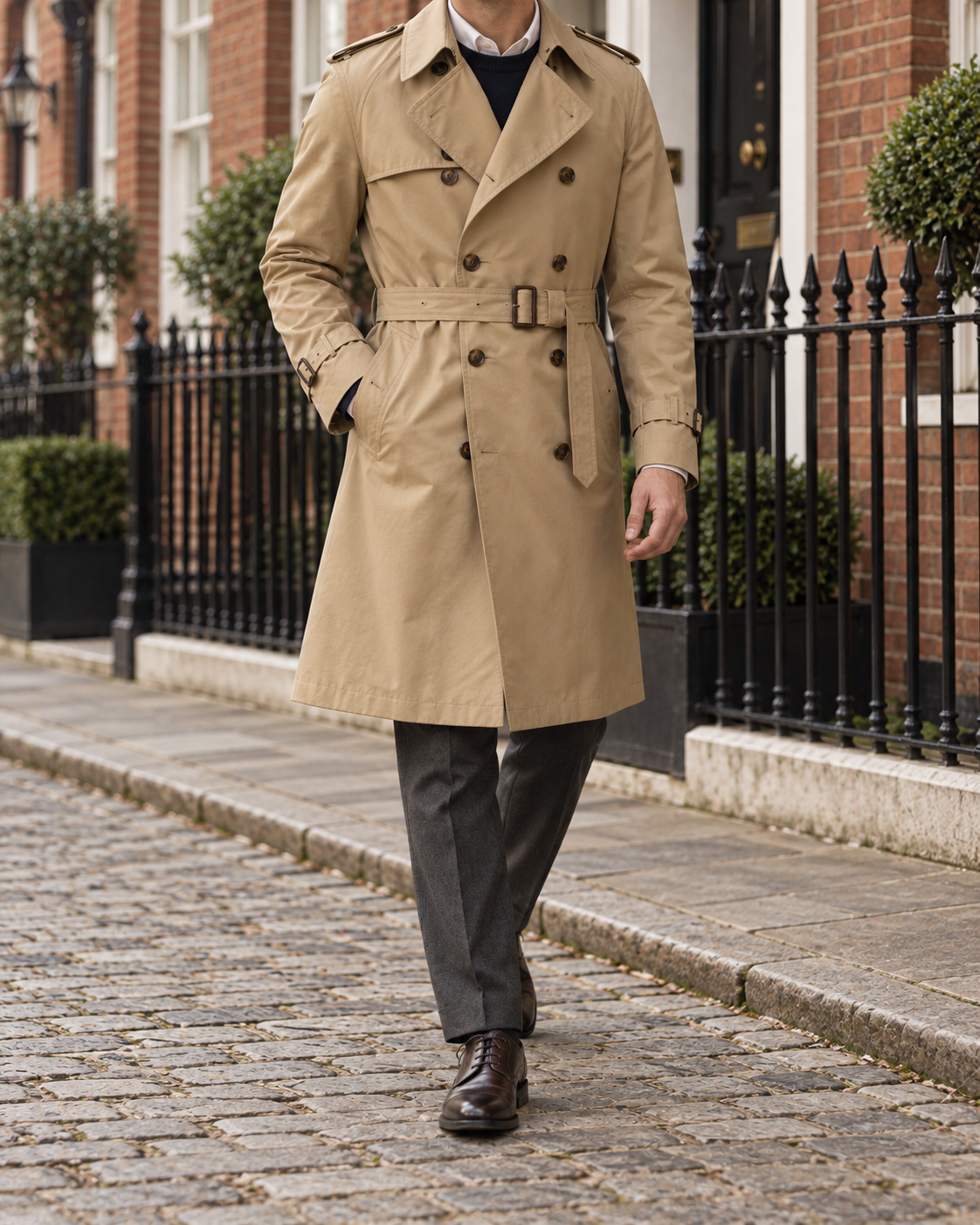 The Savile Classic Trench Coat — London mews