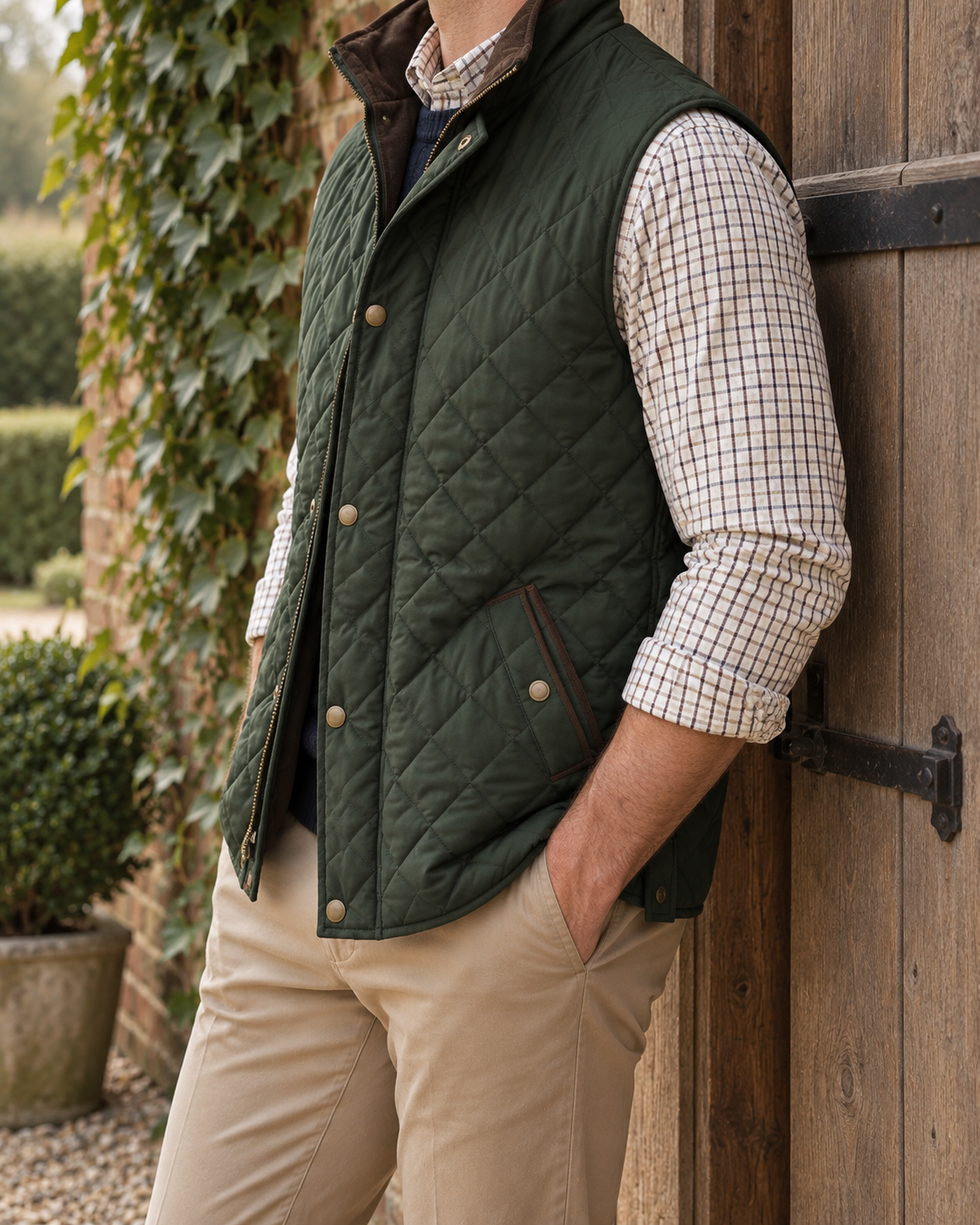 The Windsor Quilted Gilet — Side view