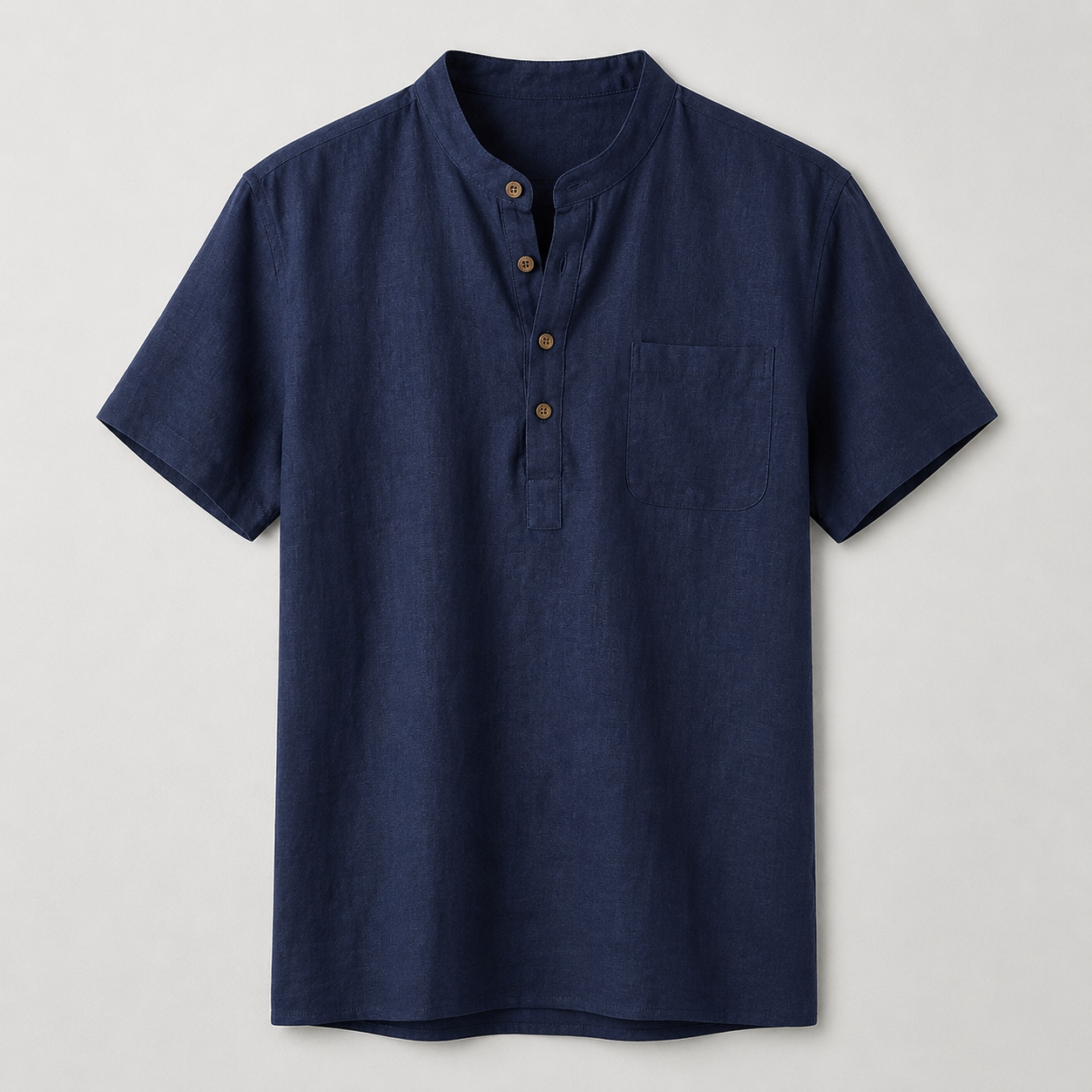 Men's Linen Henley Shirt