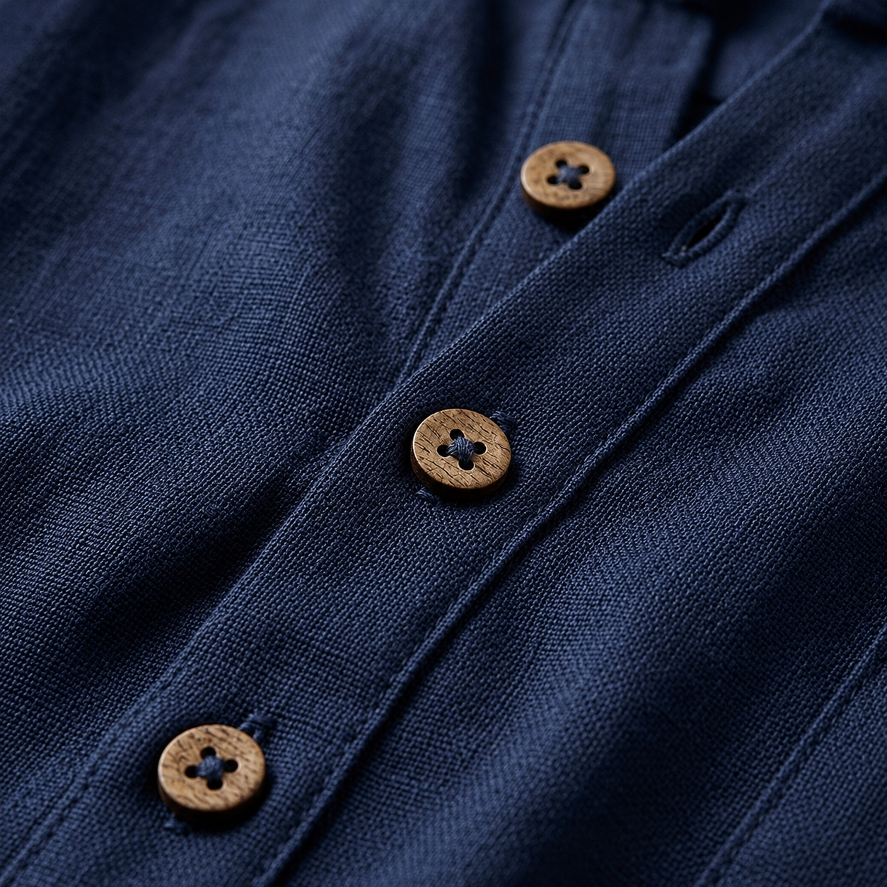 Men's Linen Henley Shirt