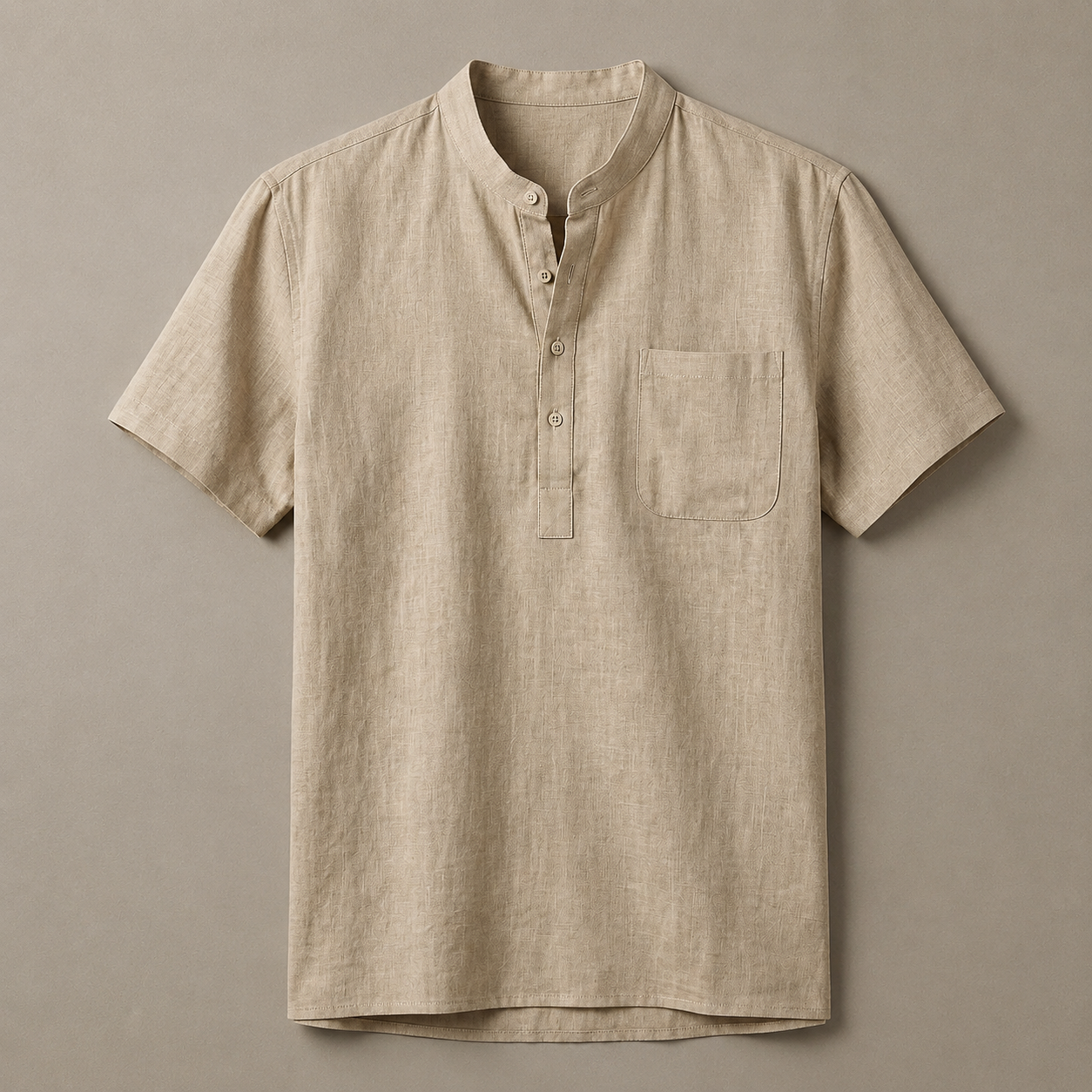 Men's Linen Henley Shirt