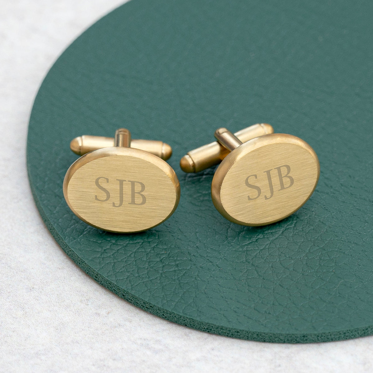 Personalised Gold Oval Cufflinks, gold-plated oval cufflinks – photo 3 of 12