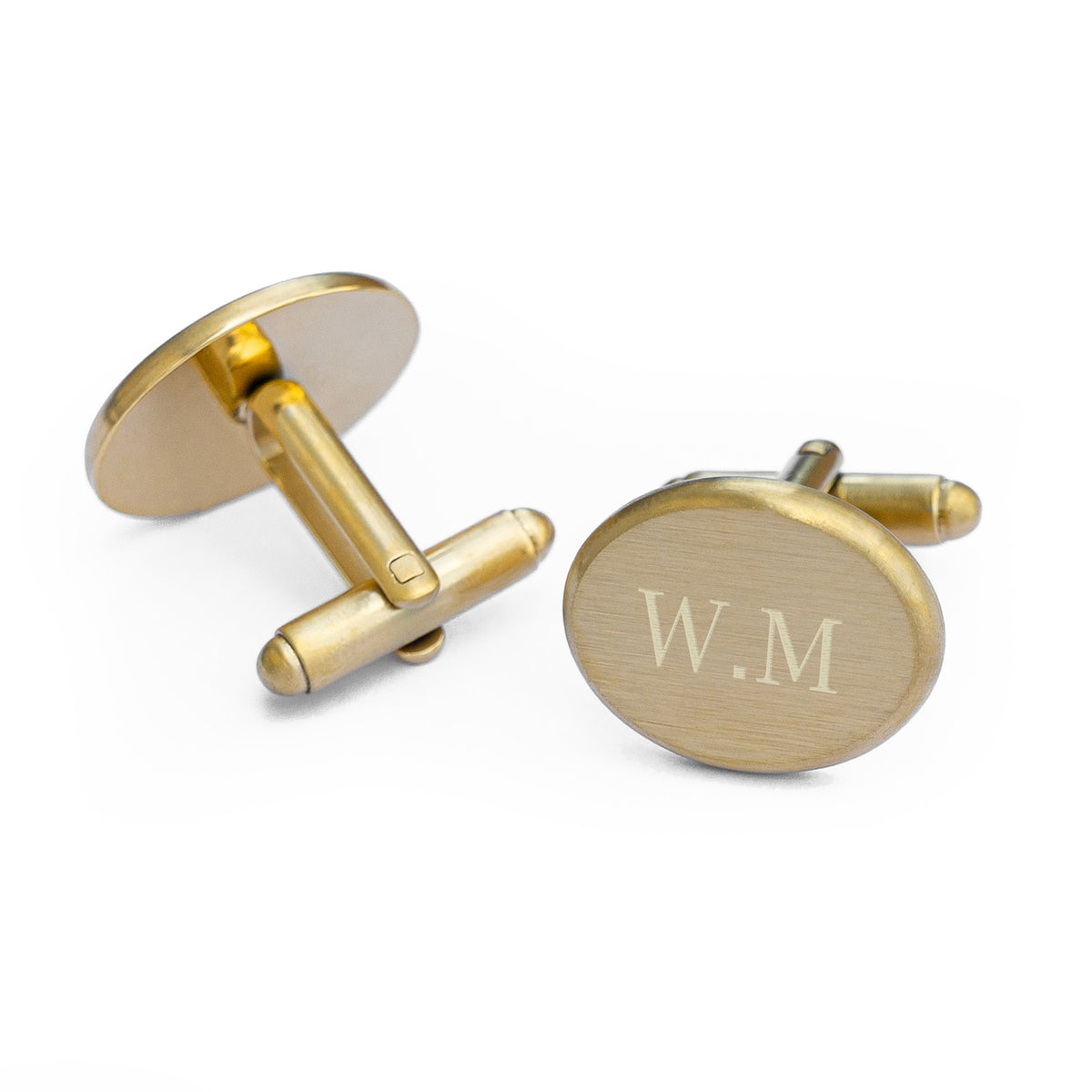 Personalised Gold Oval Cufflinks, gold-plated oval cufflinks – photo 6 of 12
