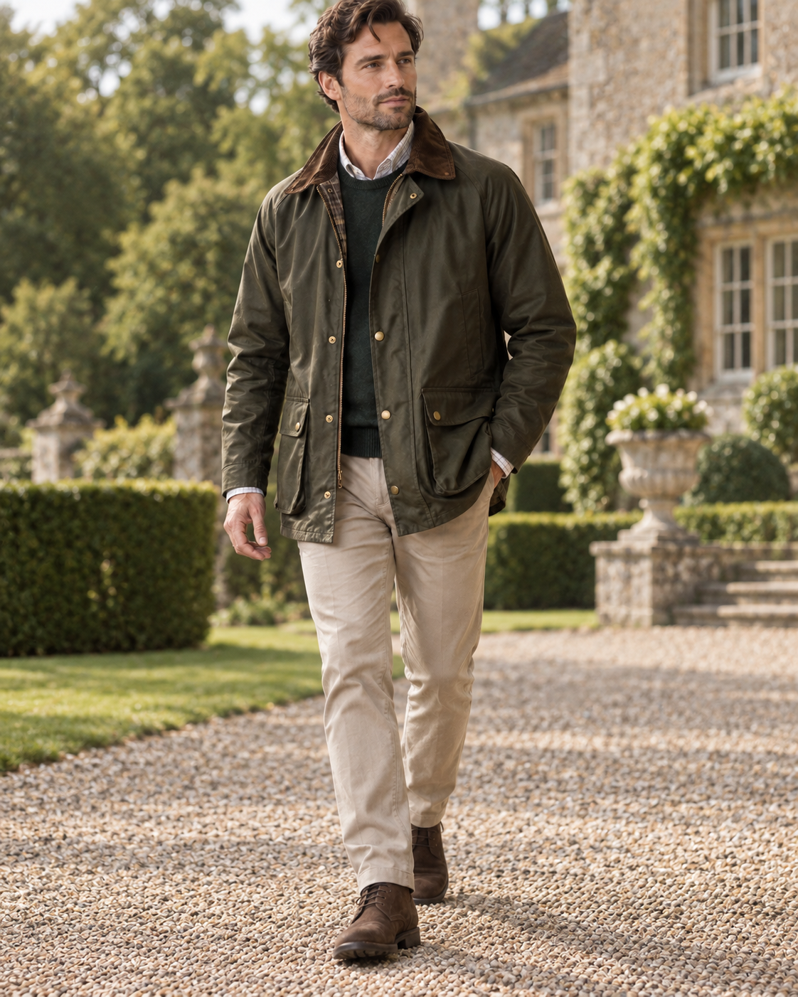 The Belgravia Waxed Country Jacket — country lifestyle view 1
