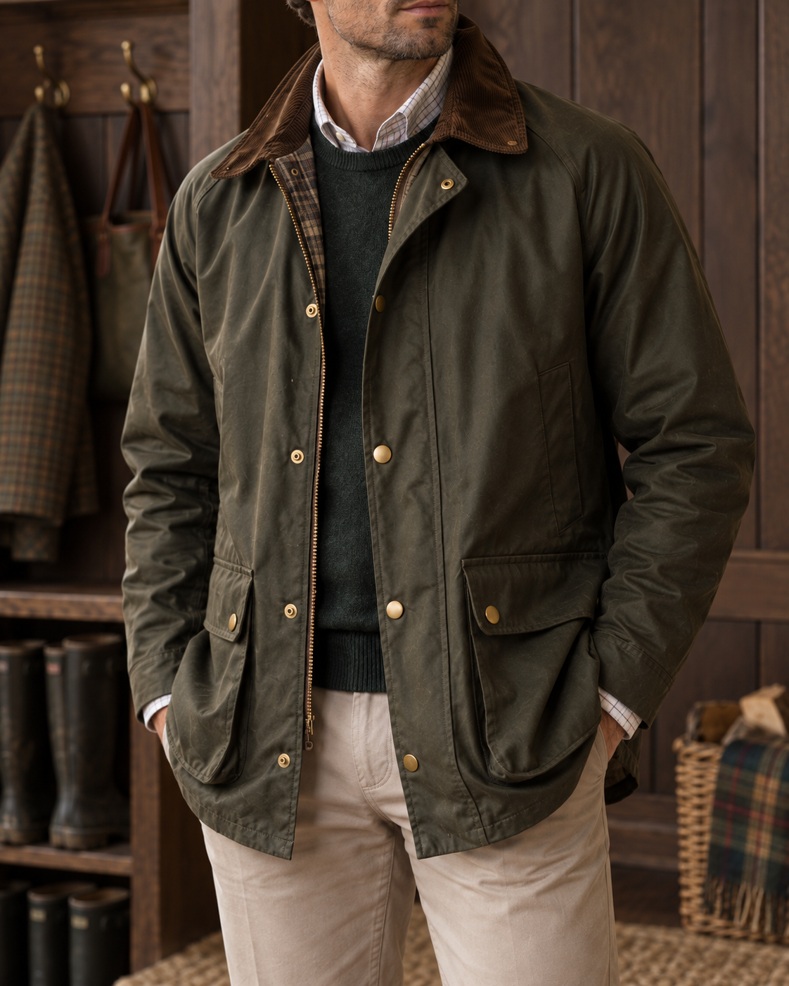 The Belgravia Waxed Country Jacket — country lifestyle view 3
