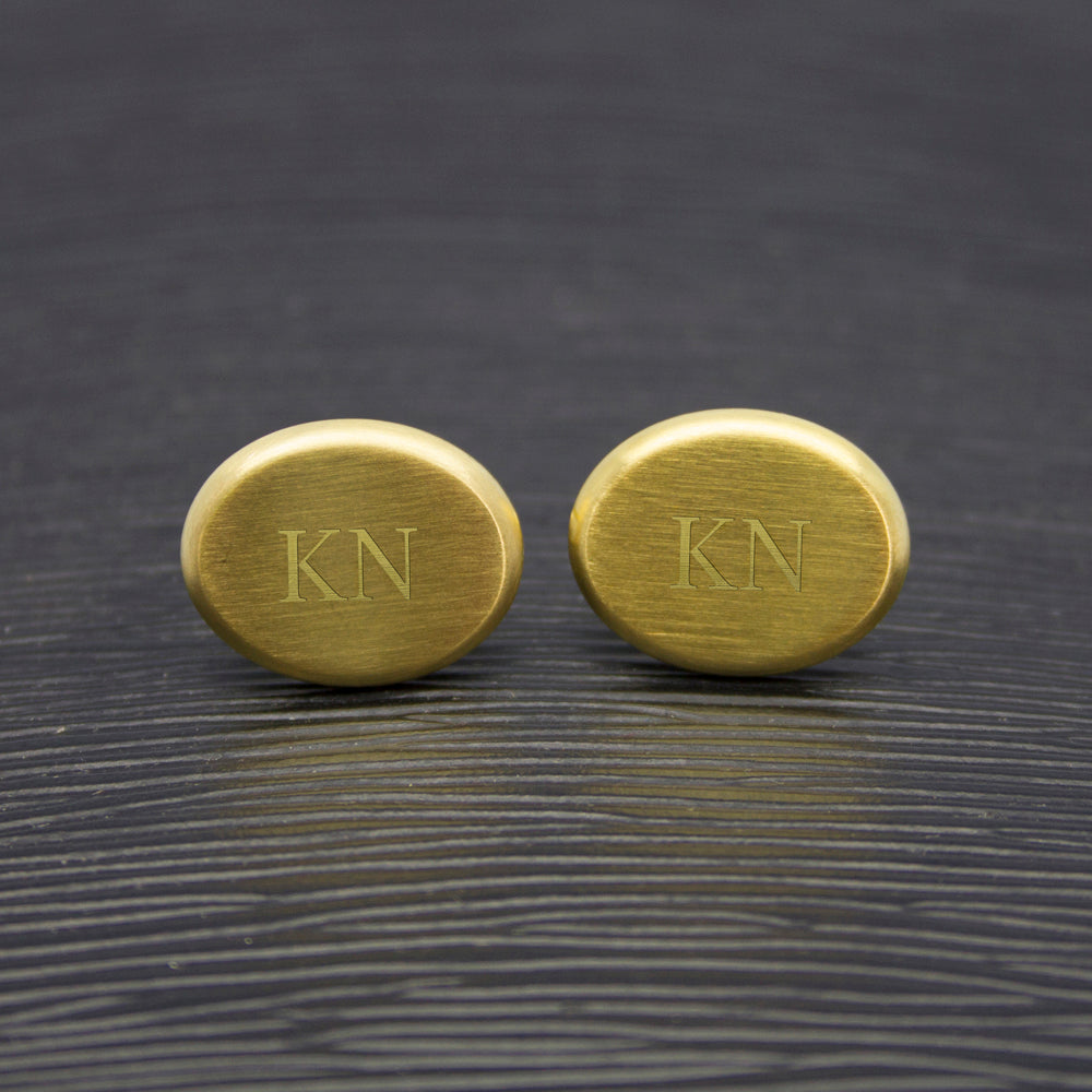 Personalised Gold Oval Cufflinks, gold-plated oval cufflinks – photo 9 of 12