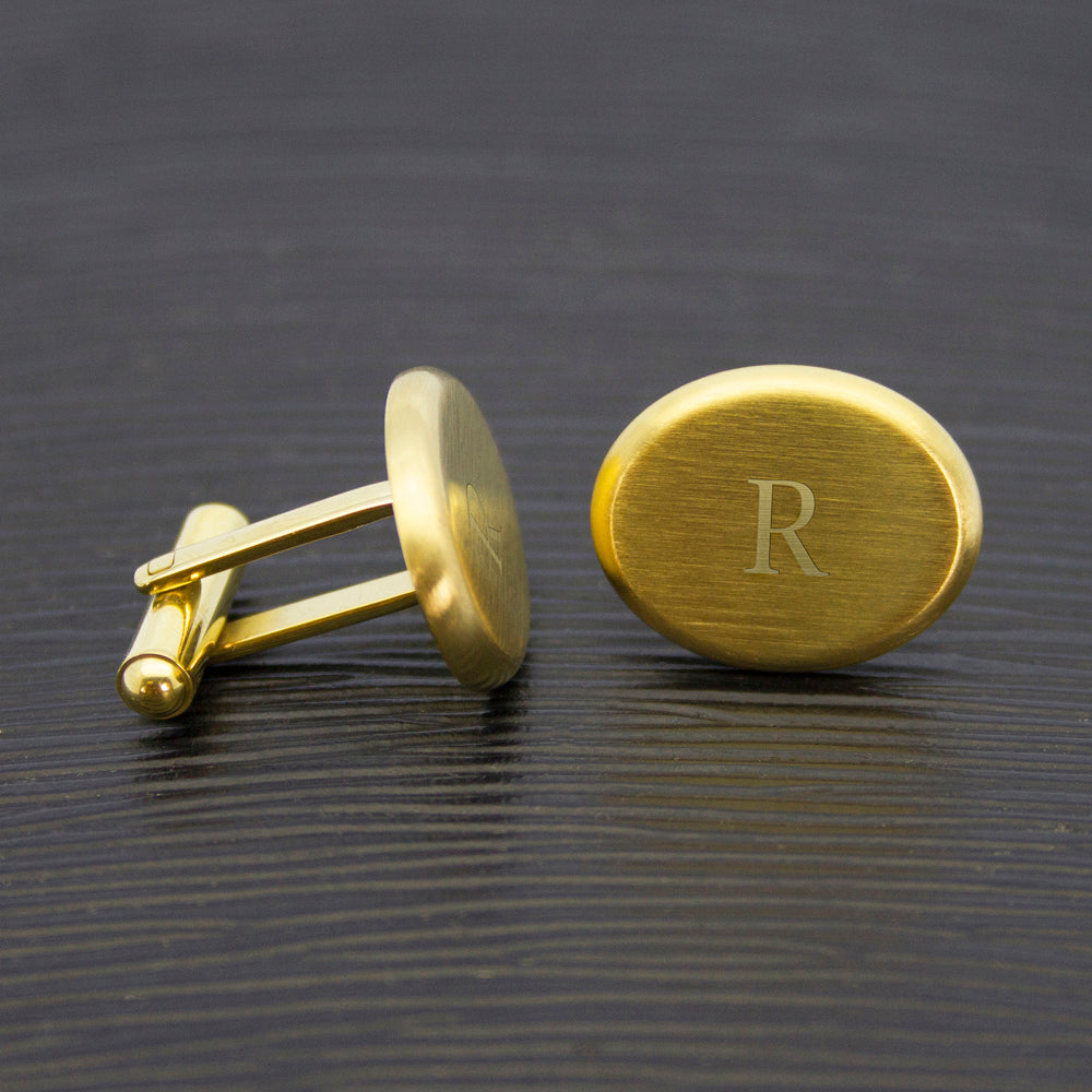 Personalised Gold Oval Cufflinks, gold-plated oval cufflinks – photo 8 of 12