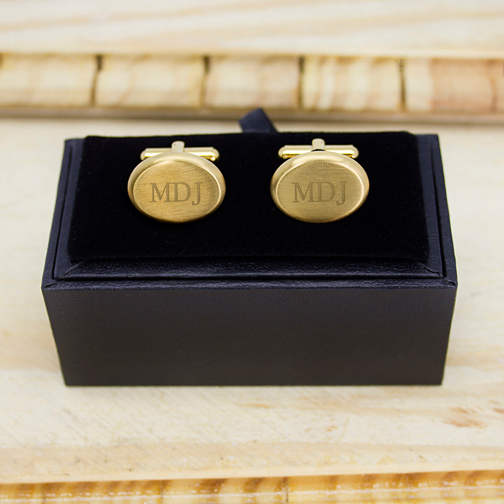 Personalised Gold Oval Cufflinks, gold-plated oval cufflinks – photo 5 of 12