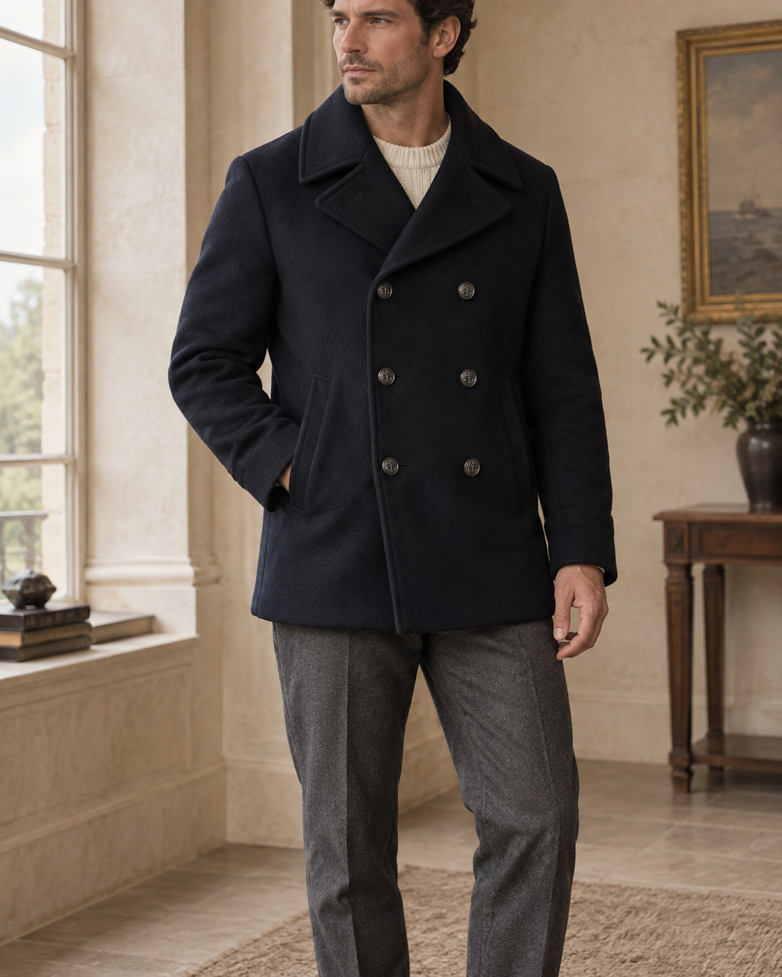 The Ascot Double-Breasted Peacoat — NORTH & CO.