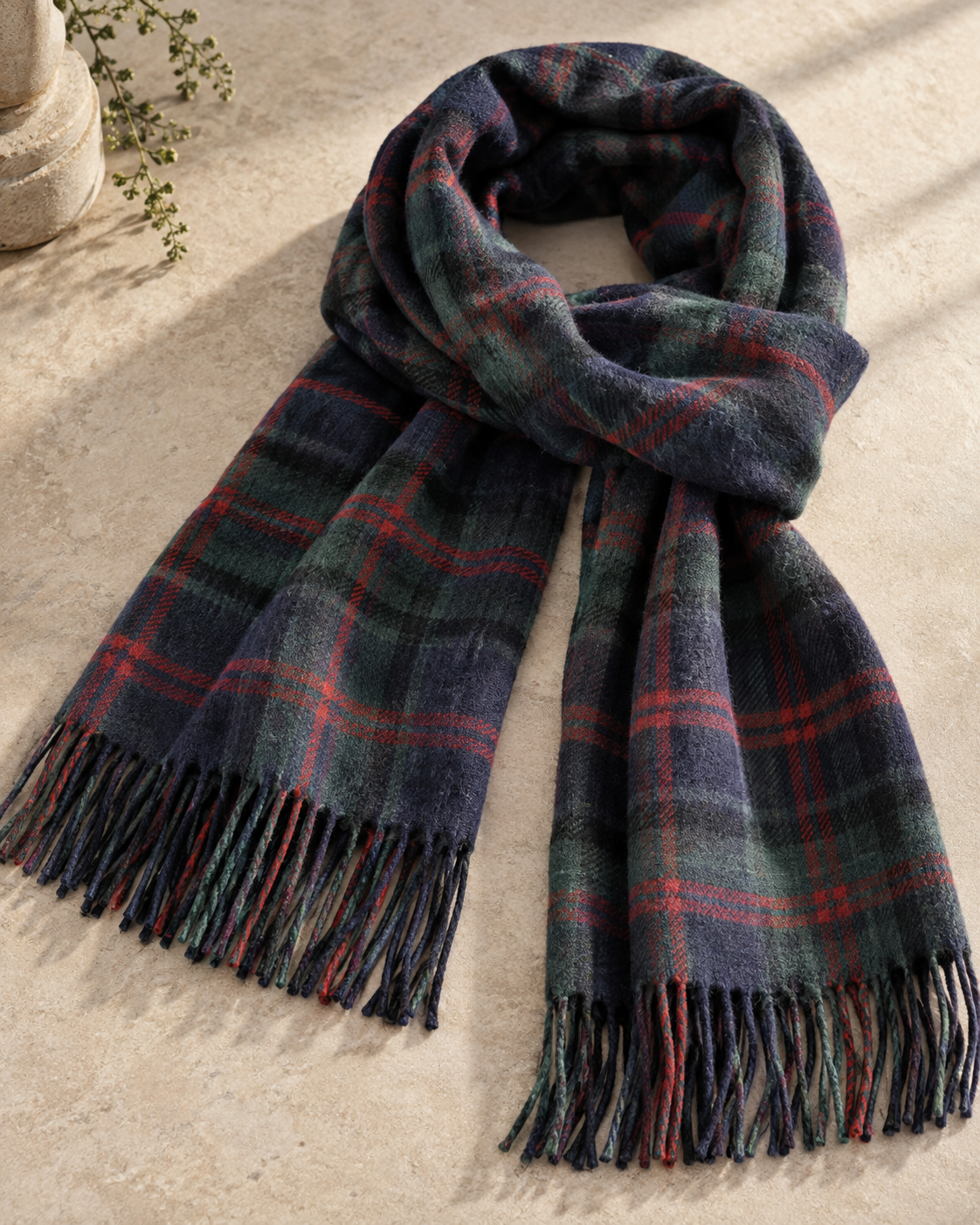 The Edinburgh Cashmere-Blend Tartan Scarf — NORTH & CO.