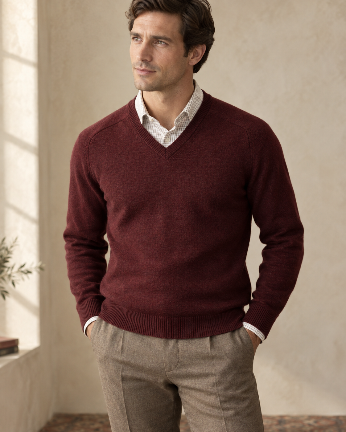 The Grosvenor Lambswool V-Neck — NORTH & CO.