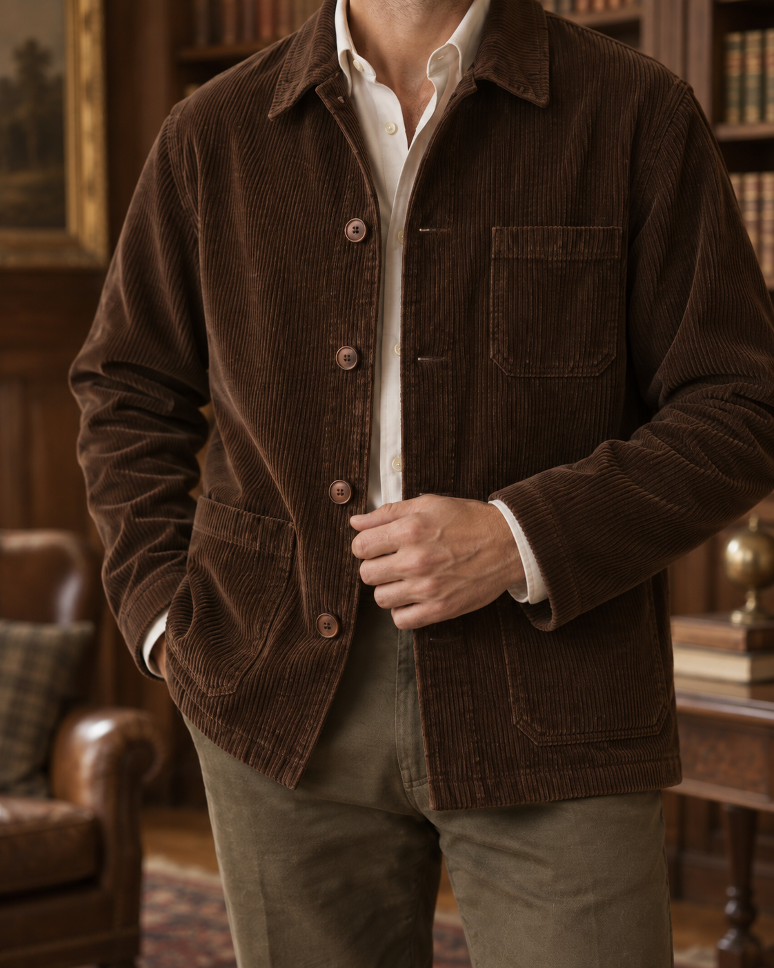 The Hampshire Corduroy Chore Jacket — Fabric detail