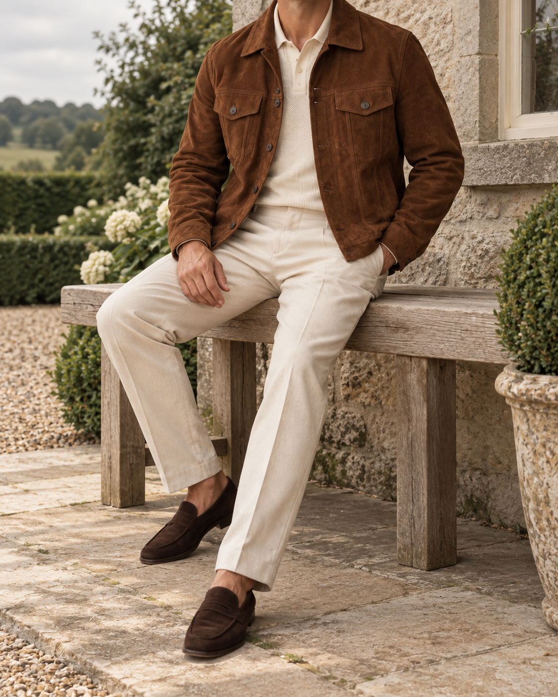 The Richmond Suede Trucker Jacket — Country garden